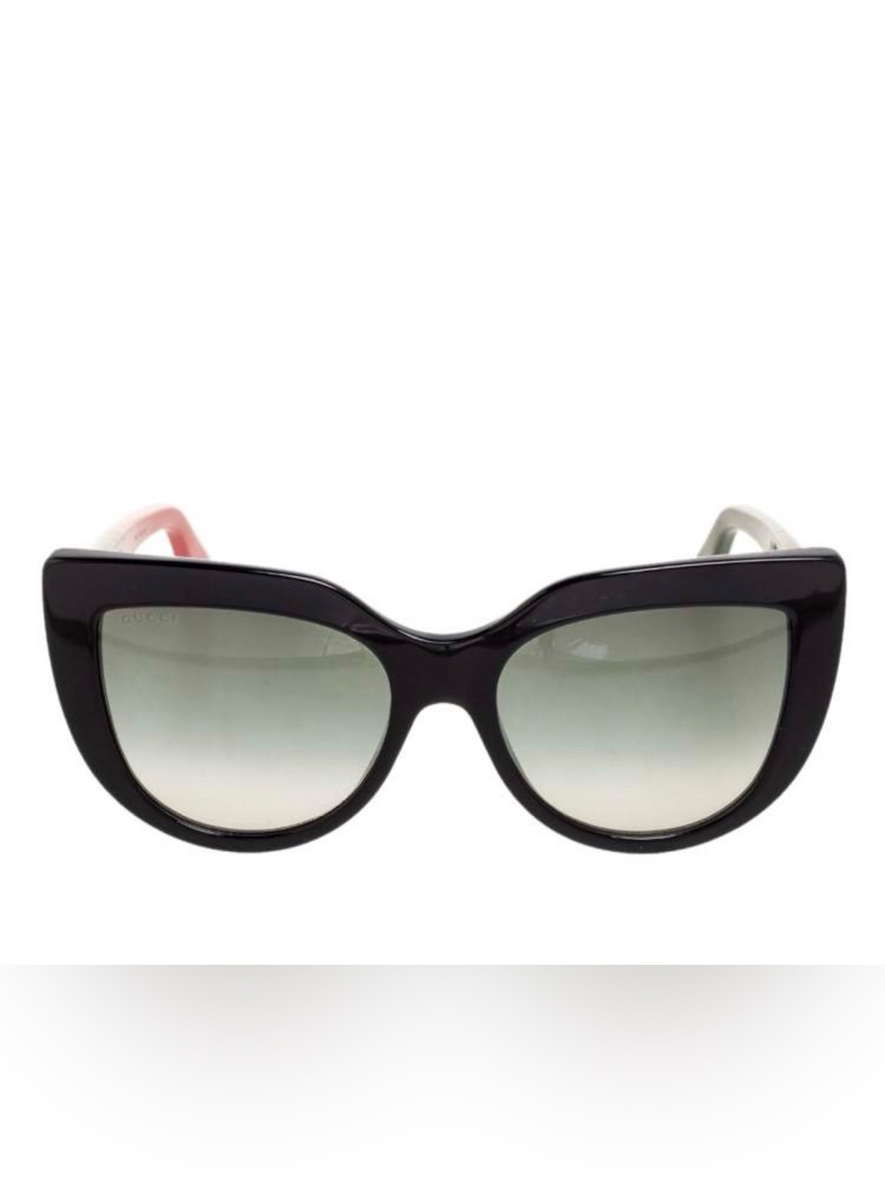 Gucci GG0164SN Cat Eye Sunglasses Black Red Green 53mm w/ Case & Dust Bag